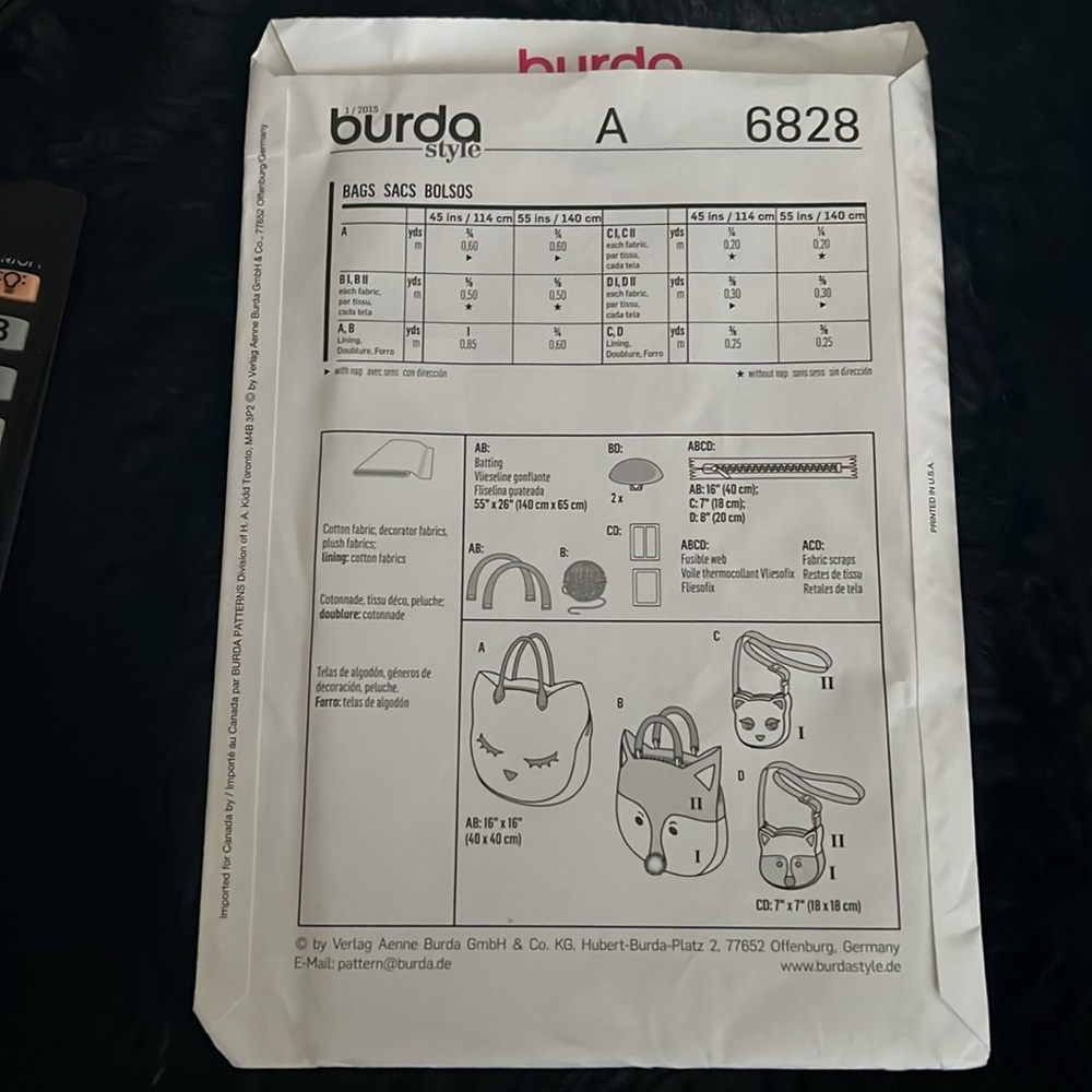 Burda bag pattern - Picture 2 of 2